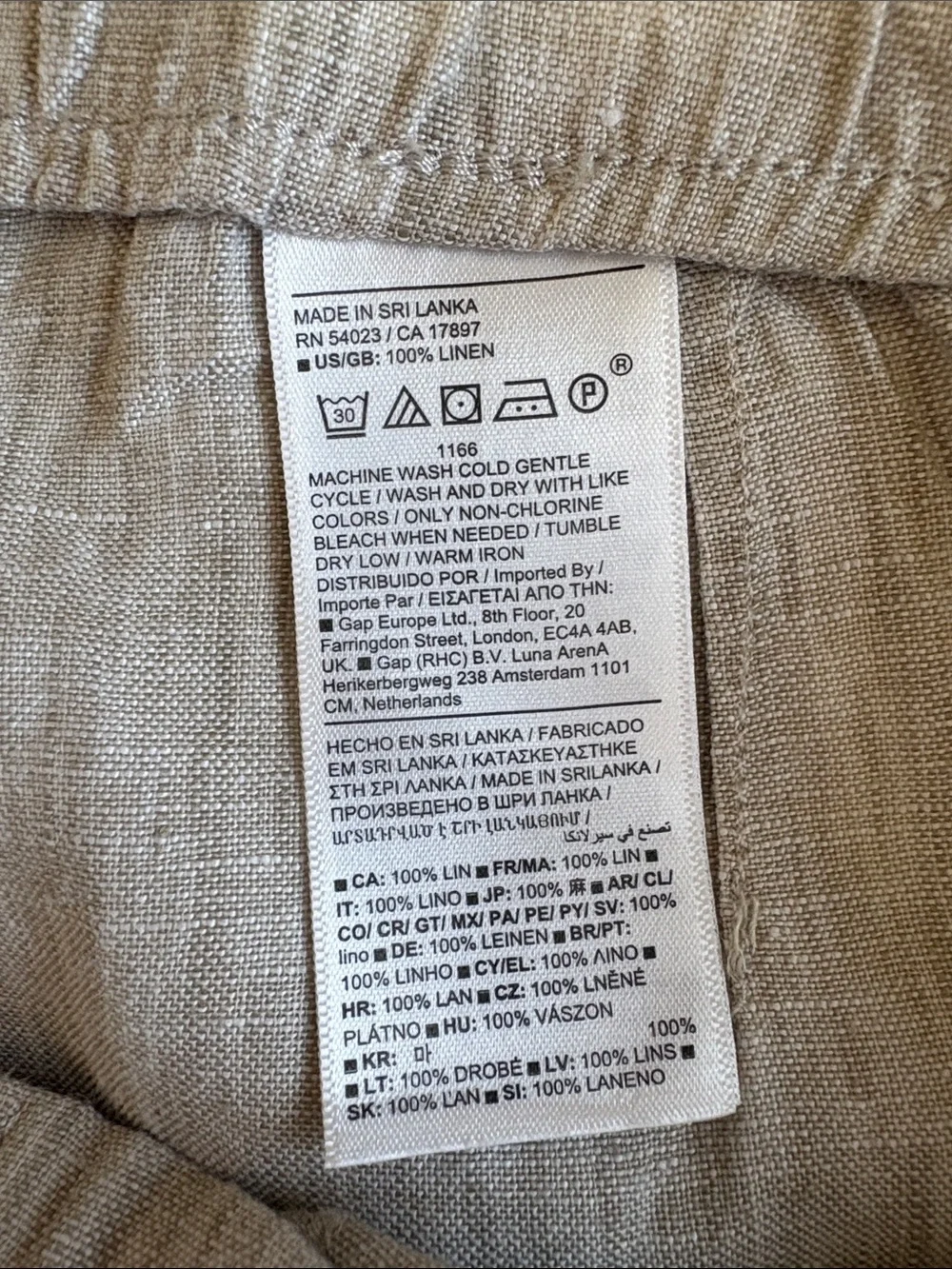 NWOT Banana Republic 100% Linen High Rise Relaxed Wide Leg Pant Boho Beige XL